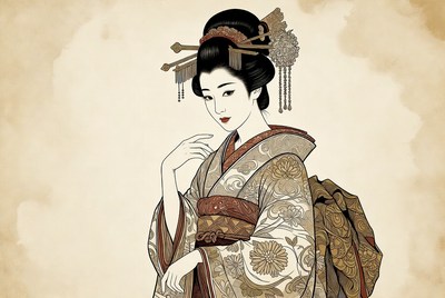 Geisha woman in traditional kimono