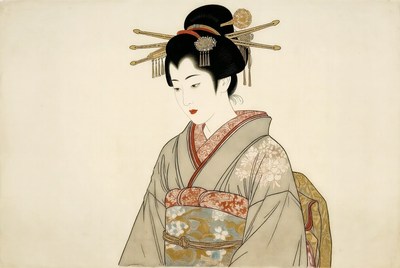 Geisha in traditional kimono