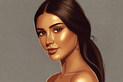 Beautiful woman with ponytail portrait