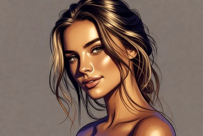 Beautiful woman with wavy hair