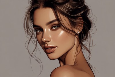 Beautiful woman with updo hairstyle