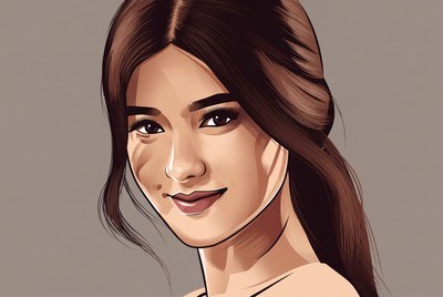 Beautiful Asian woman portrait illustration