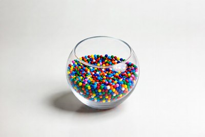 Colorful Sprinkles in Glass Bowl