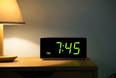 Digital Clock Showing 7:45 PM