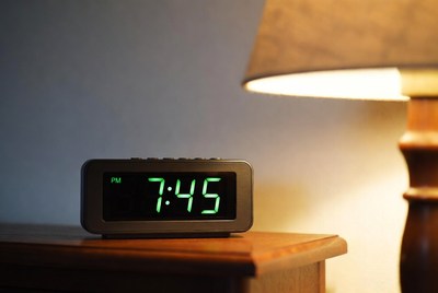 Digital Alarm Clock Showing 7:45 PM
