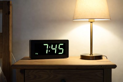 Digital clock showing 7:45 PM