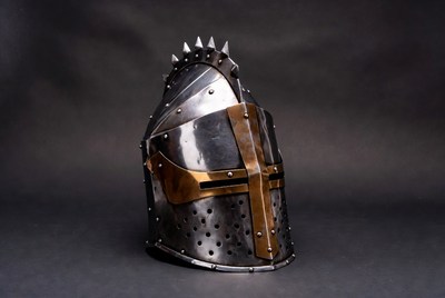 Medieval Knight Helmet with Cross
