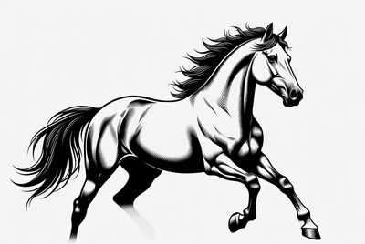 Galloping horse silhouette illustration