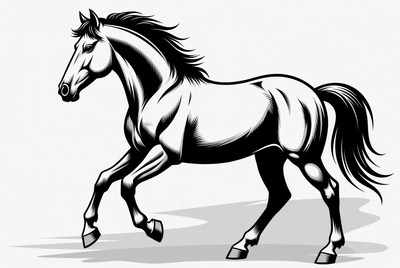 Galloping horse silhouette illustration