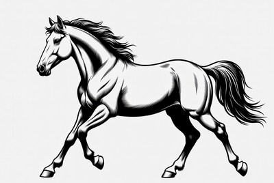Galloping horse silhouette illustration