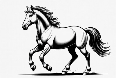 Galloping horse illustration