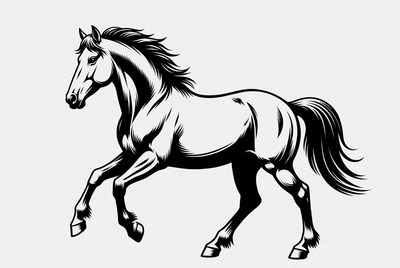 Galloping horse silhouette illustration