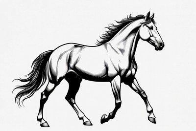 Galloping horse illustration