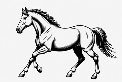 Galloping horse illustration