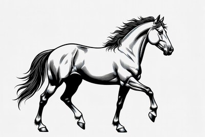 Galloping horse illustration