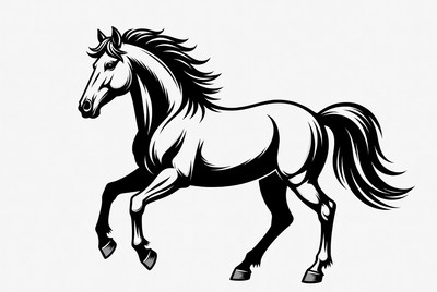 Galloping horse silhouette illustration