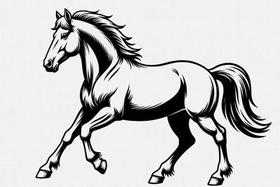 Galloping Horse Vector Illustration