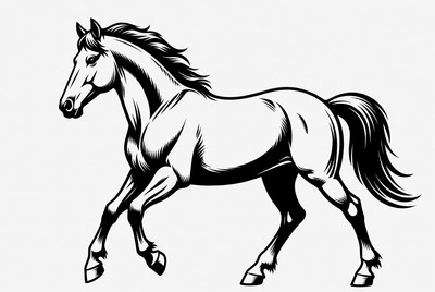 Galloping horse silhouette illustration