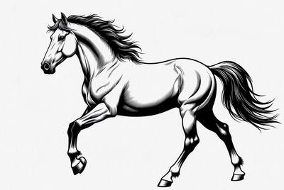 Galloping horse illustration