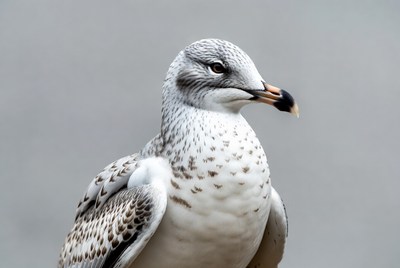Gray gull facing camera