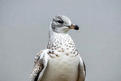 Seagull on gray background