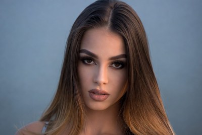 Beautiful woman with long brown hair