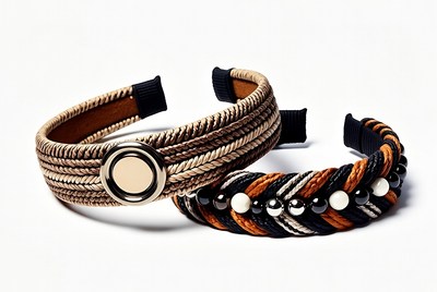 Braided Woven Headbands with Beads