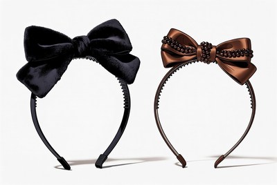 Black and Brown Bow Headbands
