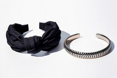 Black Headband and Silver Bangle