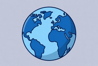 Blue Cartoon Earth Globe