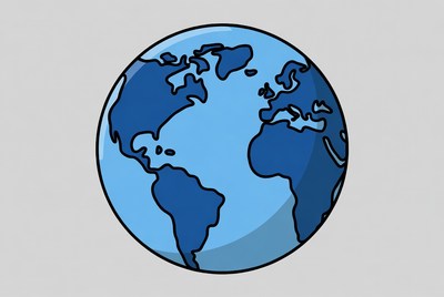 Blue Cartoon Earth Globe