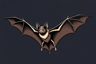Flying bat illustration