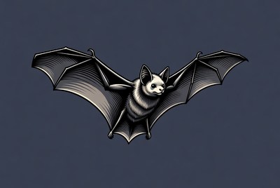 Flying bat illustration