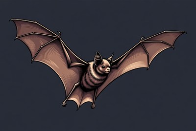 Flying bat illustration