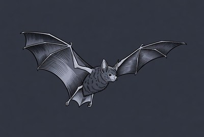 Flying bat illustration