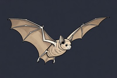Flying bat illustration
