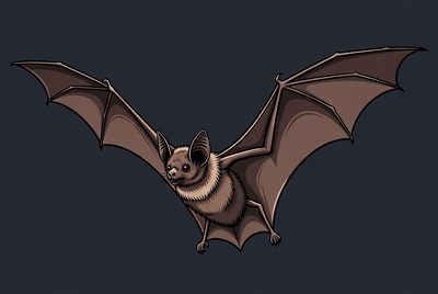 Flying bat illustration