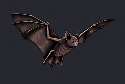 Flying bat illustration