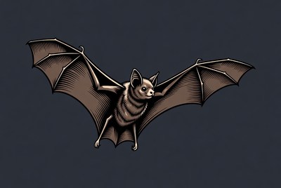 Flying bat illustration