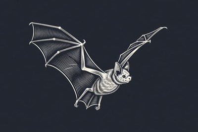 Flying bat illustration
