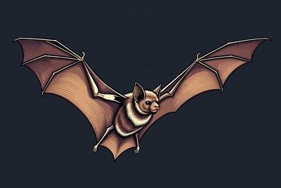 Flying bat illustration