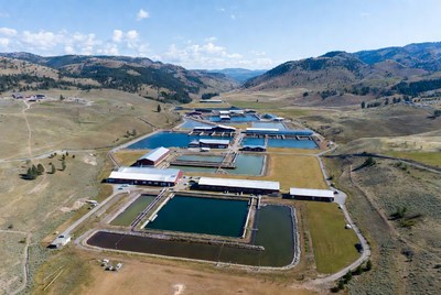 Aerial View of Fish Farm in Mountains