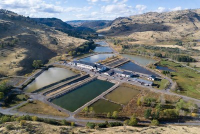 Aerial View of Fish Farm in Mountains