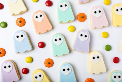 Colorful Ghost Halloween Cookies