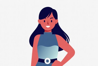 Confident woman with hand on hip