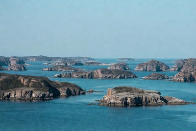 Rocky Islands in Clear Blue Sea