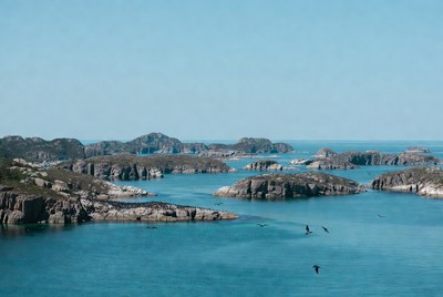 Rocky Islands in Clear Blue Sea