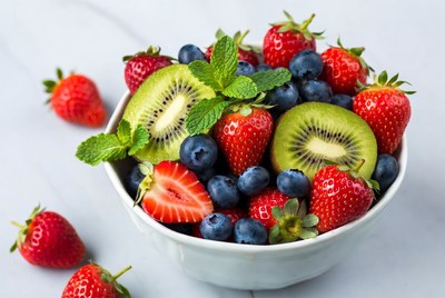 Strawberry Kiwi Blueberry Fruit Bowl
