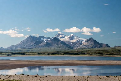 Snow-capped Mountains by Lake