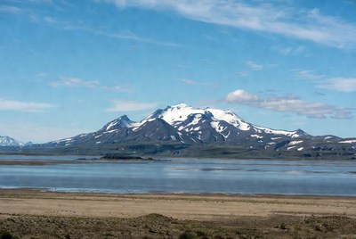 Snowy Mountain Over Calm Lake